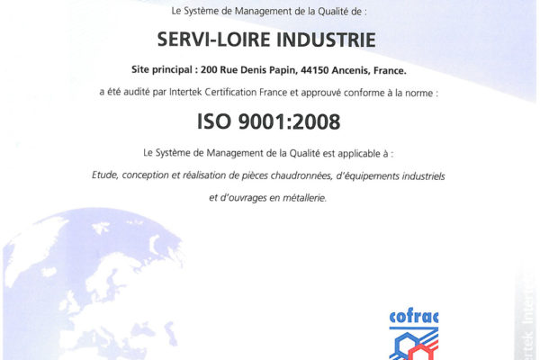 Certificat ISO 9001